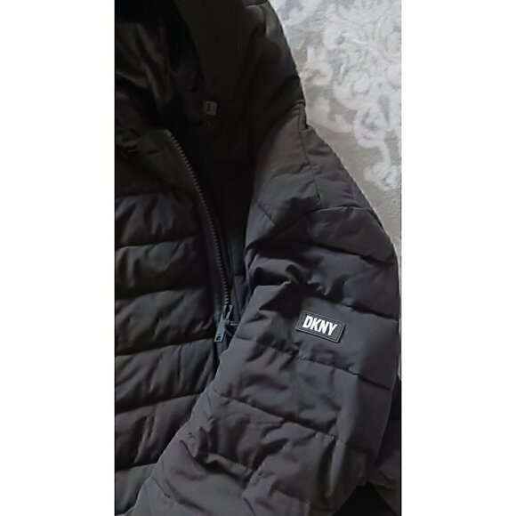 DKNY Men's Black Quilted Hooded Bomber Jacket/NWT,  Size Large - Picture 4 of 6